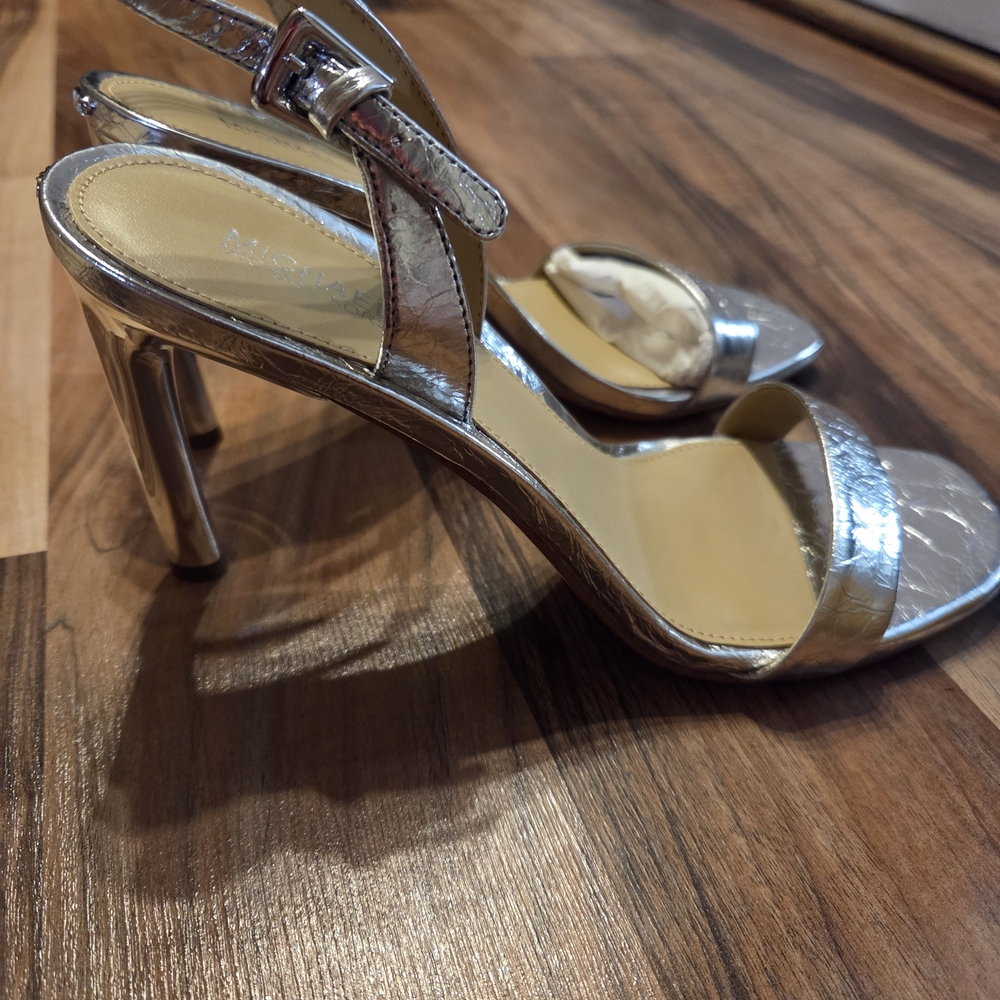Michael Kors Shiny Silver Heels
